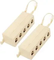 2pcs Telephone Line Adapter Way Splitter for Landline Connection Easy Installation Junction Box Pc Reliable Signal Transmission for Home Office Use
