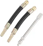 X AUTOHAUX 1 Set 180 Degrees Copper Tire Valve Extension with Flexible Plastic 125mm Tire Valve Stem Extension for Car Motorcycle RV Truck Bike