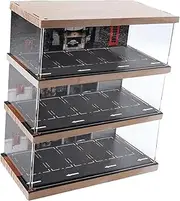 Generic 1/64 Scenery Diorama Parking Lot Car Garage Display Case Protection Display Stand Acrylic Showcase for Sports Car Model Collectors Gifts, 3 Tier