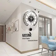 BlackWhite Modern Wall Clock 3D Hollow Design Pendulum Silent Metal Pointer Display Round Hanging Clock Living Room Wall Decor 35 43 50 cm