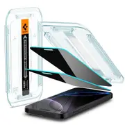 SPIGEN iPhone 16 Pro Screen Protector, 6.3 2024 Genuine EZ Fit Privacy Tempered Glass 2PCS for Apple