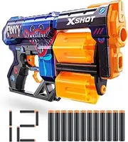 X-Shot Skins Dread, Poppy, 12 Darts, Toy Foam Dart Blaster