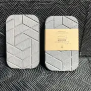 Diatomite Stone Soap Holder Set Of 2 Different Shade Of Grey