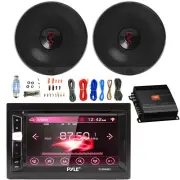 Pyle Double DIN 6.2" HD Bluetooth CD/DVD Radio, 2x 6.5" 225W Speaker, Amp w/Kit