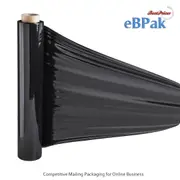 4x Black Hand Stretch Film 500mm 25UM for Pallet Carton Shrink Wrap