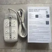Power First 52Ny63 Surge Protector Outlet Strip - White - Free Shipping - New !
