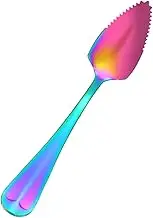 Grapefruit Spoons - Spoons with Serrated Edge | Tainless Steel Dessert Scoope | Smooth Peeling Spoon | Serrated Edge Utensil | Silverware Kitchen Tool for Eating Fruits and Dessert