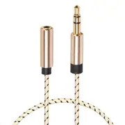 4Pcs 3.5Mm Male To Female Stereo Gold-Plated Plug Aux / Earphone Cotton Braided Extension Cable For 3.5Mm Aux Standard Digital Devices Length: 0.5M