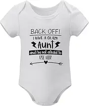 [WOOYONGING] Back Off I Have A Crazy Aunt Outfits Newborn Girl Short Sleeve Baby Girl Bring Home Outfit Newborn White Newborn S