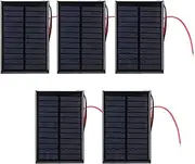 5Pcs Mini Solar Panel Epoxyresin Cell Board 6V0.6W with 30CM Red and Black Line, Efficiency Polysilicon Material, DIY Install, for Solar Lights Chargers