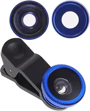 Happyyami Mobile Camera Lens Super Wide Angle Macro Fisheye Lens Stylish Blue Easy to Install
