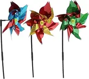 MOTHNUR 3Pcs Windmill Adorable Windmill Decor for Gardens Parties Lovely Pinwheels for Outdoor Activities Scare Birds Nuisance Animals Durable Fun Garden Decorations