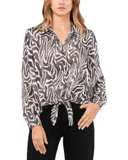 VINCE CAMUTO Collared Tie Front Blouse 5B 2116