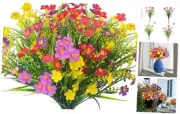 12 Bundles Artificial Flowers Outdoor UV Resistant Faux Silk Plants No Fade