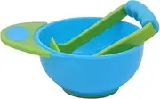 Baby Grinding Bowl Manual Kids Feeding Bowl Vegetable Fruit Infant Food Masher Set, Blue Green, blue-green