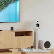 Kanto REN 200W Powered Bookshelf Speakers with HDMI ARC, USB-C, and Bluetooth 5.3 - Matte White, Pair