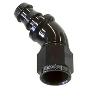 Aeroflow 510 Series Full Flow Tight Radius Push Lock 45° Hose End -6AN, AF512-06BLK