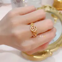 在飛比找蝦皮購物優惠-五帝錢戒指💍戒圍可調式、精緻招財戒❣️氣場強大、財神廟過爐加