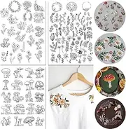 Osheng 108pcs Hand Sewing Stabilizers Water Soluble Stabilizer Self Adhesive Tear Away Embroidery Stabilizers Away Machine Embroidery Stabilizers with Flower Patterns for Embroidery Hand Sewing Lover