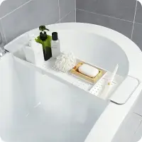 在飛比找樂天市場購物網優惠-浴室收納架 衛生間置物架 雜物架 收納箱 浴缸可伸縮瀝水塑料