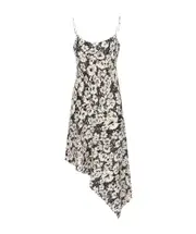 mulberry silk asymmetrical suspender dress FR34 Chalk/Black