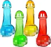 4-piece Funny Shot Glasses Bachelorette Party Favors for Unique Party Creative Shape Martini Glasses Wine Glasses Crystal Glassware Cups Bachelorette Party Favors (Red Pink Blue Green)