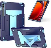 JOJOBE Galaxy Tab S9 Plus / S9 FE Plus Protective Case with Pen Holder,Hard Durable Rugged Shockproof Cover Case with Kickstand for 2023 Release Samsung Tab S9 FE+-Blue