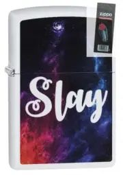 Zippo 29620 Slay White Matte Finish Lighter + FLINT PACK