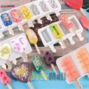 Ice Cream Ice Lolly Frozen Mold Silicone Lolly Pop Maker Mould Tray Home made