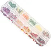 HAKIDZEL Colorful Fruit Polymer Clay Slices Nail Art Charms Box for DIY Nail Art Phone Case Decorations and Creative Crafting Supplies