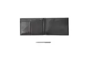 Van Heusen Men's Travel Wallet Folio Passport Card Holder Case w Pen Black