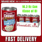 Campbell’s Chunky New England Clam Chowder Soup, 16.3oz Can, Pack of 8
