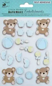 6 Pack Little Birdie 3D Embellishment 21/Pkg-Little Hands Tiny Feet CR83665