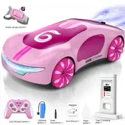 Gesture Sensing Remote Control Car,RC Stunt Car with Light Spraying and Sound,2.4GHz RC Cars Toy for Kids,360 Degree Rotation Color Pink