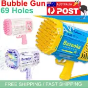 69 Holes Bubble Gun Automatic Bazooka Soap Water Bubble Machine Toy Gift AU 2023