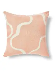 [Cadence & Co.] Louise Crewel Embroidered Cushion 45x45cm in Pink