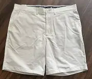 Johnnie O NWT Men's 42 Chino Shorts Stone Beige Flat Front Mulligan Big NWT $95