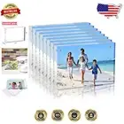 Elegant Acrylic Picture Frames Set of 8 - Freestanding 5x7 Double-Sided Display