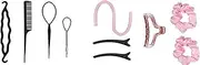 OrcoW Sleeping Hair Curler Lazy Big Wave Curly Hair Satin Hair Sponge Hair Curler No Ironing Pink