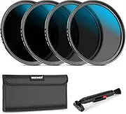 NEEWER 82mm ND Lens Filter Set, ND16/ND32/ND64/ND1000, Lens Cleaning Pen, Filter Pouch, HD Filter Accessories Kit Compatible with Canon Nikon Sony Camera Lens