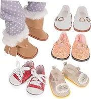 ERINGOGO Cute Baby Boys' Shoes 5 Sets of Doll Canvas Boots Perfect for Parties Everyday Wear