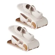 2X Shoe Slots Organizer Adjustable Shoe Rack Stacker Storage Space Save for Home