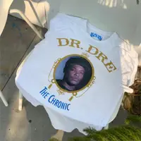 在飛比找ETMall東森購物網優惠-美國說唱歌手Dr.Dre印花圓領T恤街頭嘻哈寬松百搭背心純棉