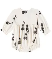 [Mini Rodini] Mini Rodini Baby Notes cotton muslin onesie M 6-9 white