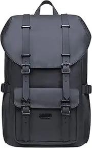 [KAUKKO] Laptop Outdoor Backpack, Travel Hiking& Camping Rucksack Pack, Casual Large College School Daypack, Shoulder Book Bags Back Fits 15" Laptop & Tablets Mini Size(5-9black)