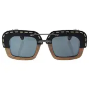 Prada Prada SPR 26R UA6-1A1 - Nut Canaletto Black Leather/Grey Gradient by Prada for Unisex - 51-25-140 mm Sunglasses