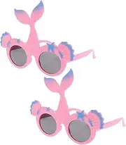 [VERDANVERSE] Mermaid Eyewear 2pcs Party Glasses Hawaiian Accessories Birthday Party Photo Booth Props Fun and Festive