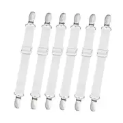 10 pcs Adjustable Bed Sheet Straps,Bed Sheet Clips, Elastic Bed 10pcs White