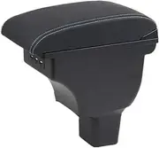 EXEGPLPVK Fit for Nissan fit for Kicks armrest Box Central Store Content Storage Box with Cup Holder USB Interface(Black White Lines)