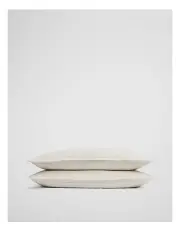 [Country Road] Skye Organically Grown Linen Standard Pillowcase Pair in Leek Green Stripe